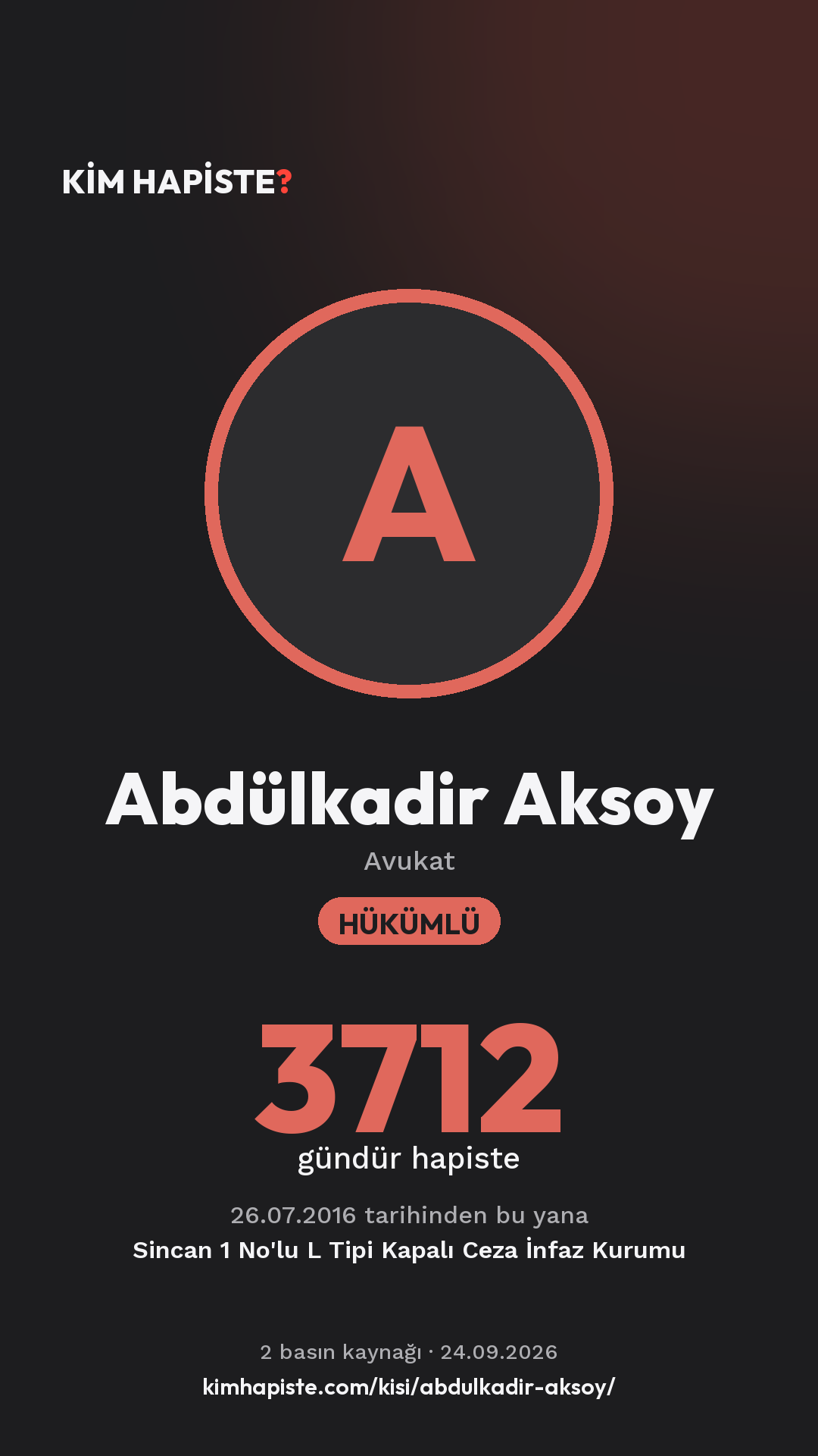 Abdülkadir Aksoy paylaşım kartı