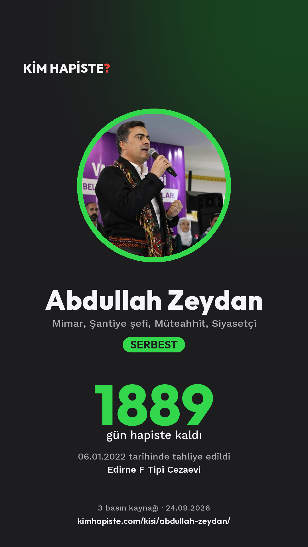 Abdullah Zeydan paylaşım kartı