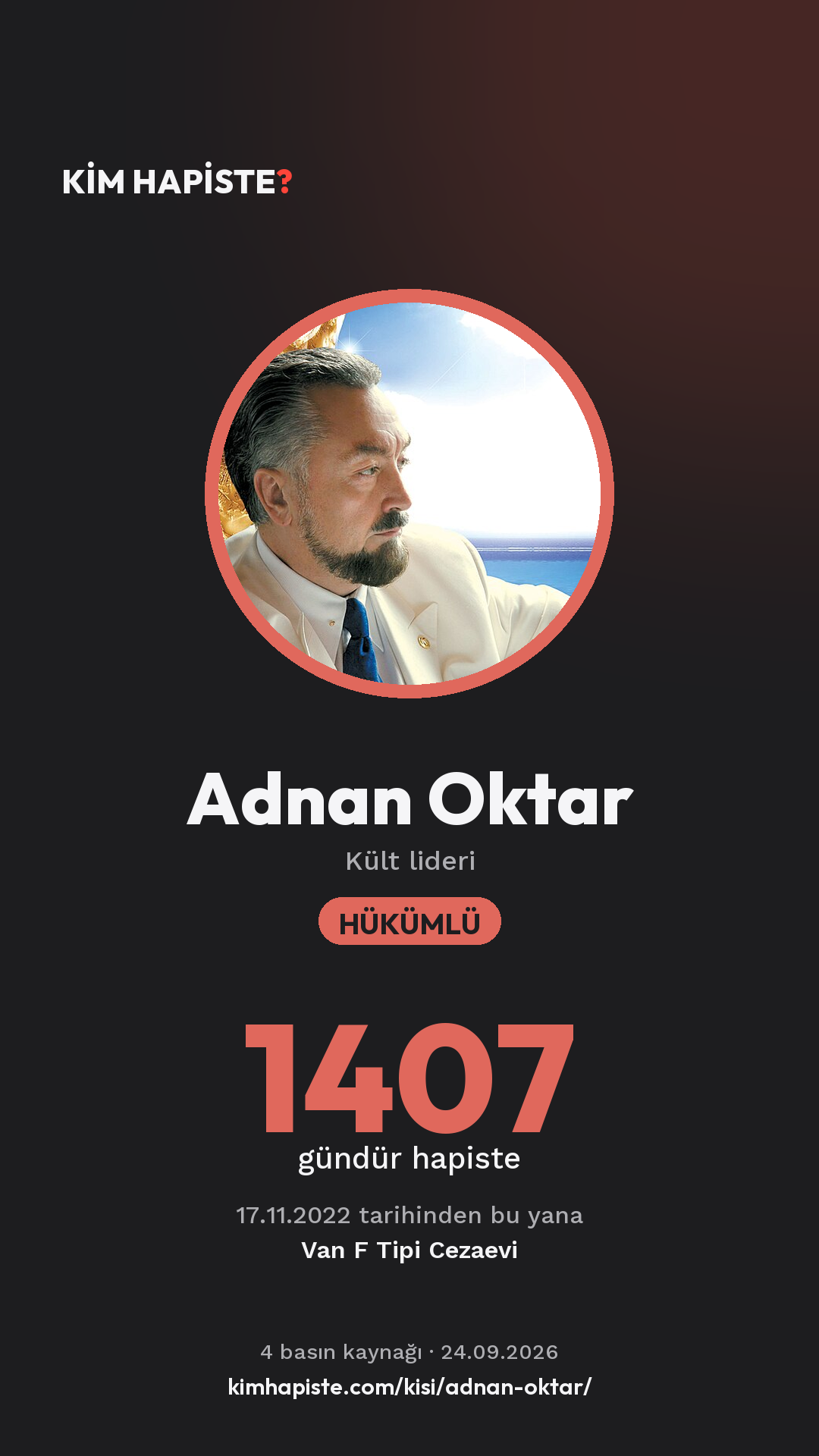 Adnan Oktar paylaşım kartı