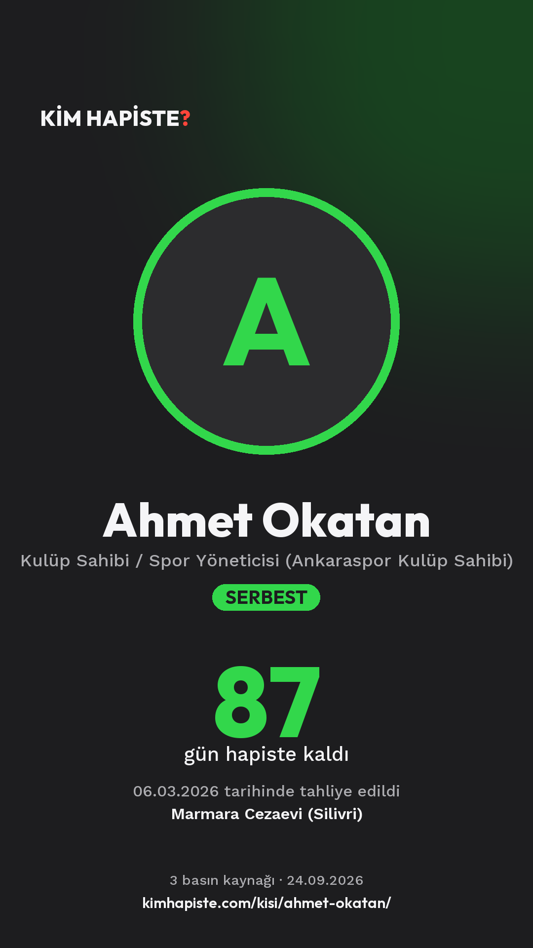 Ahmet Okatan paylaşım kartı