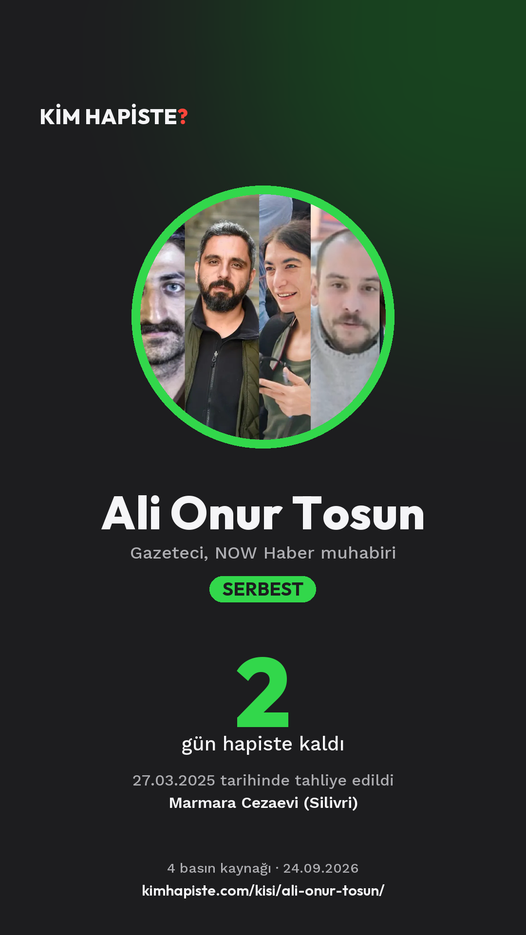 Ali Onur Tosun paylaşım kartı