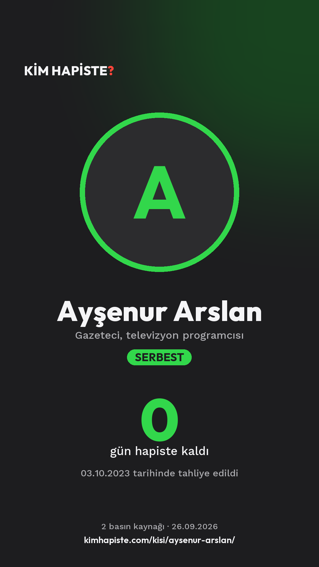 Ayşenur Arslan paylaşım kartı