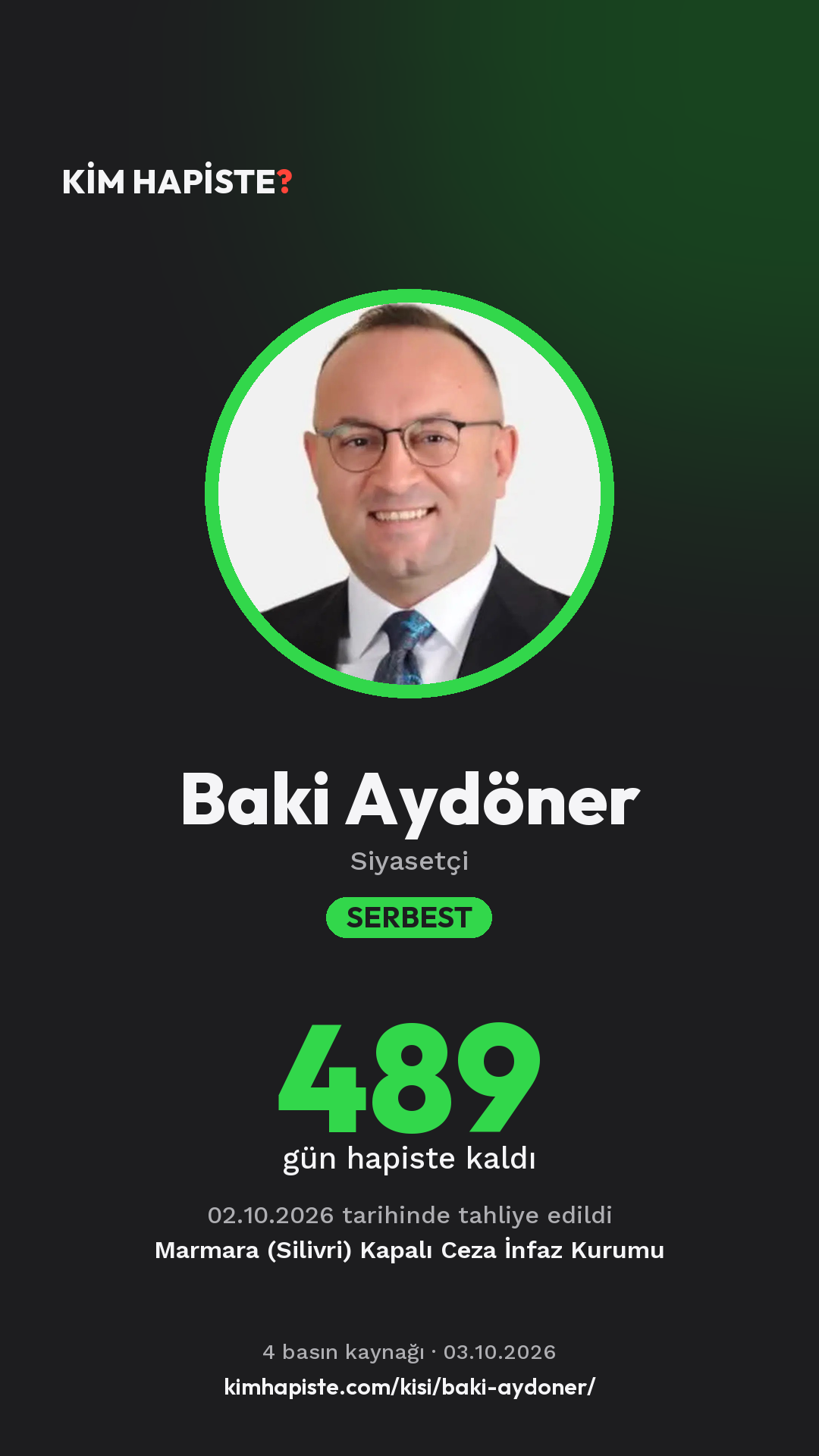 Baki Aydöner paylaşım kartı