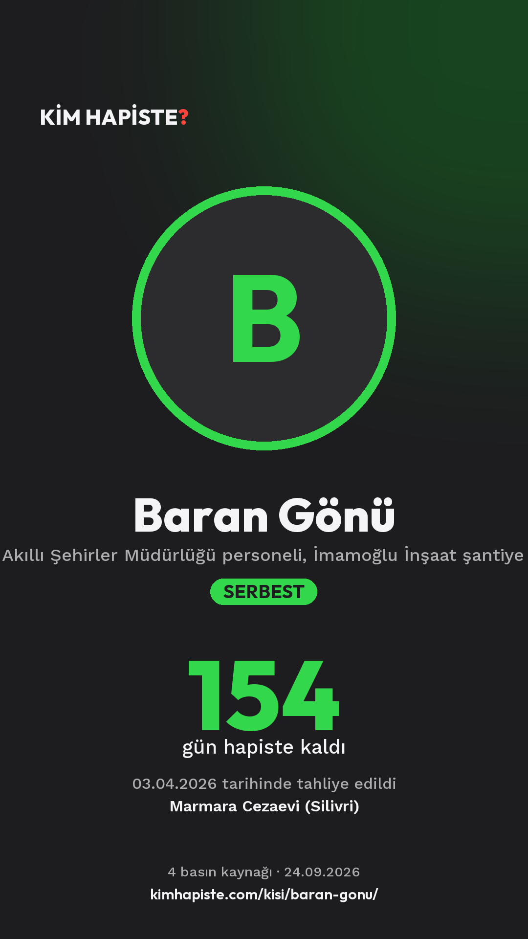 Baran Gönü paylaşım kartı