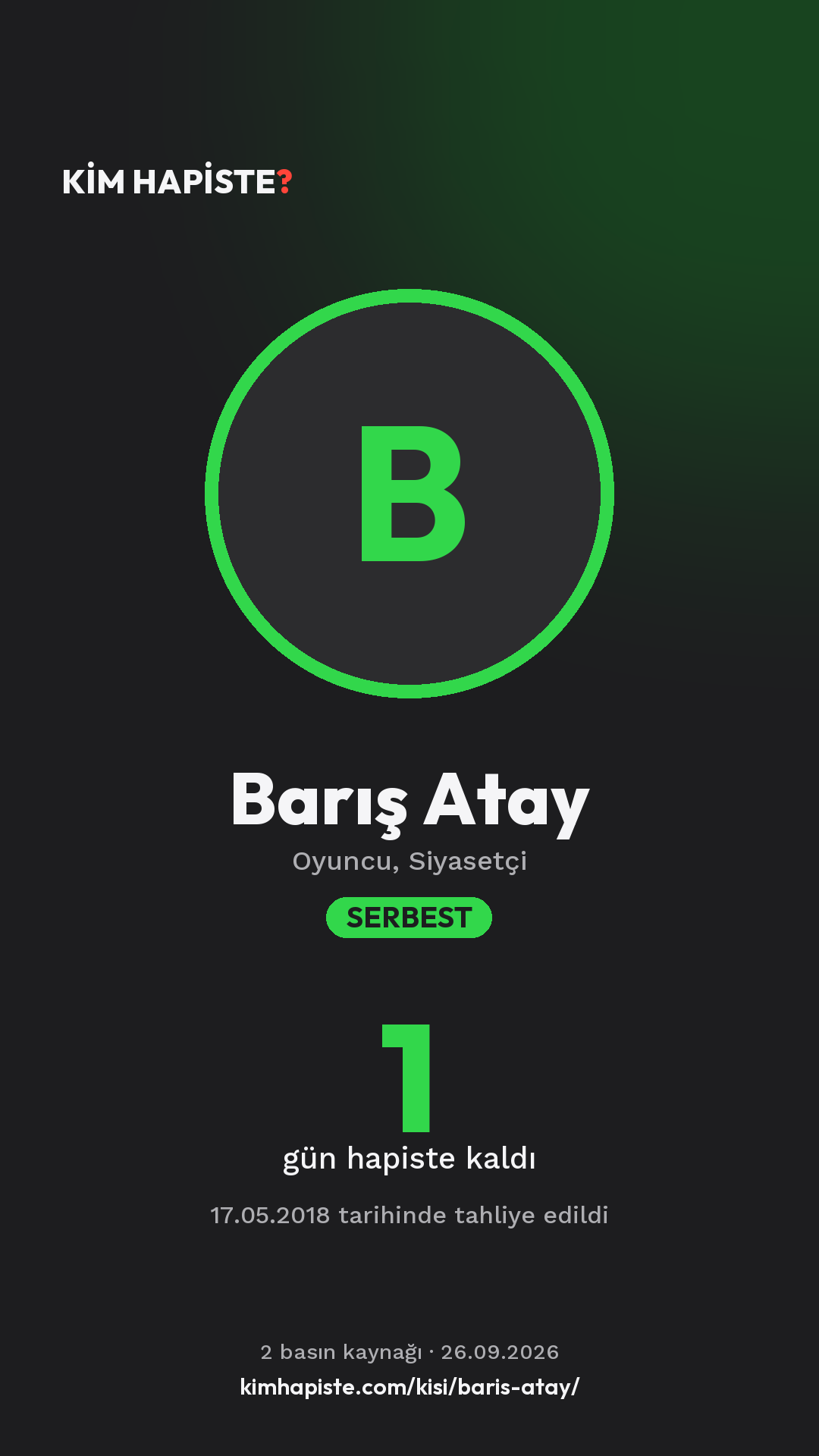 Barış Atay paylaşım kartı