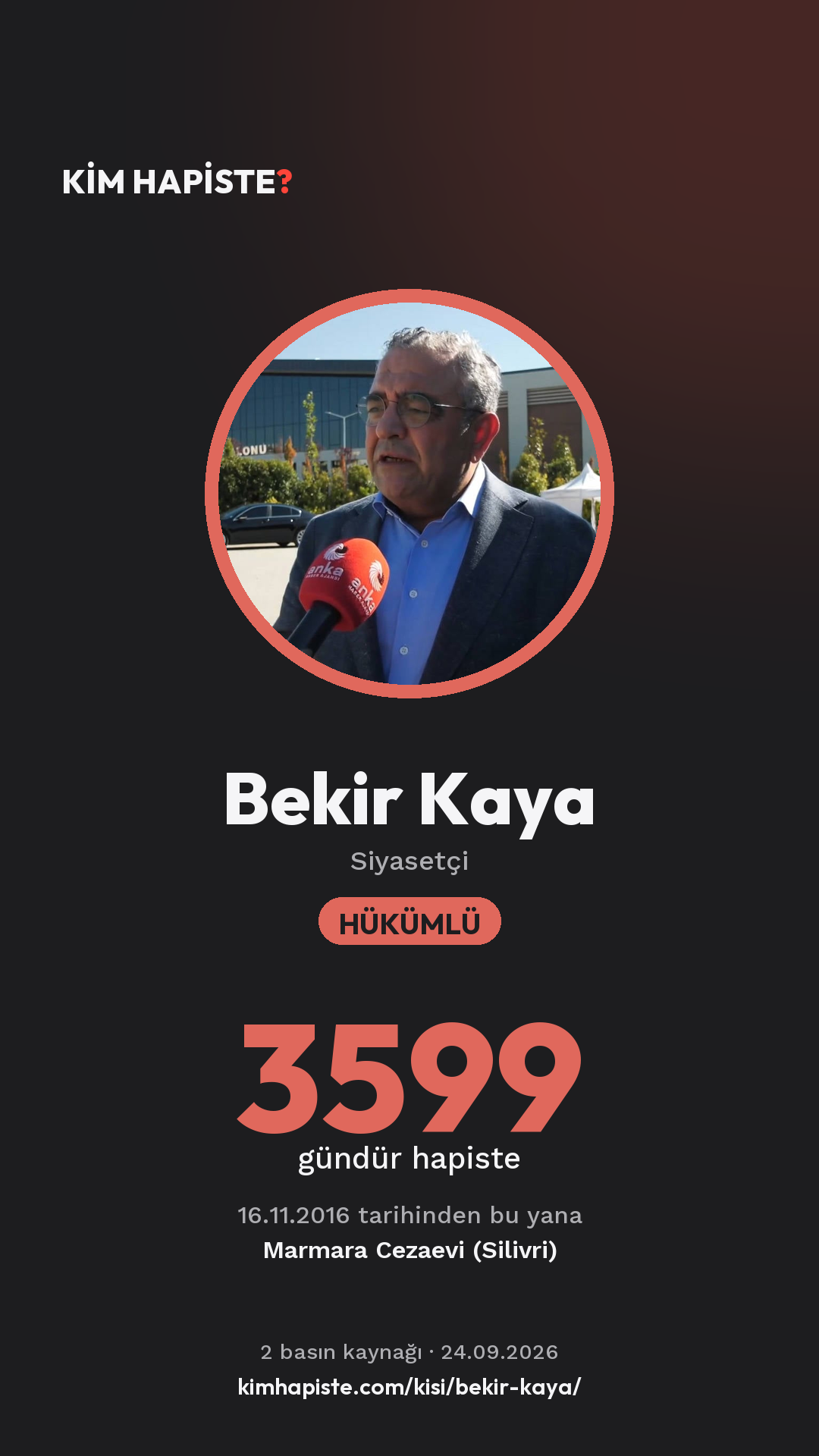 Bekir Kaya paylaşım kartı