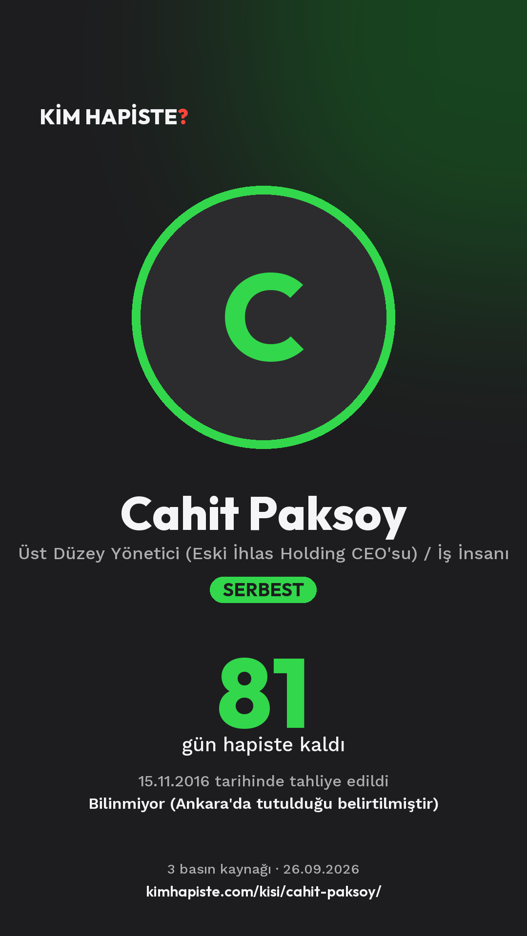 Cahit Paksoy paylaşım kartı