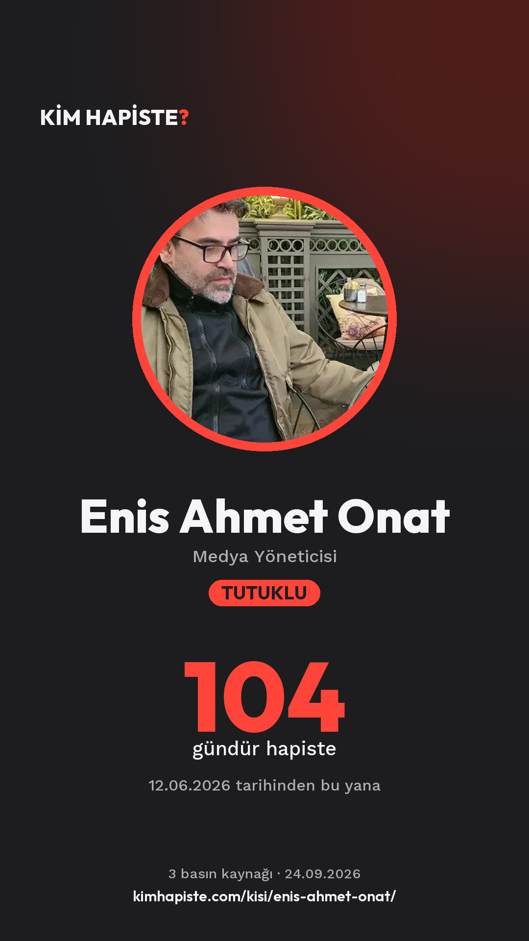 Enis Ahmet Onat paylaşım kartı
