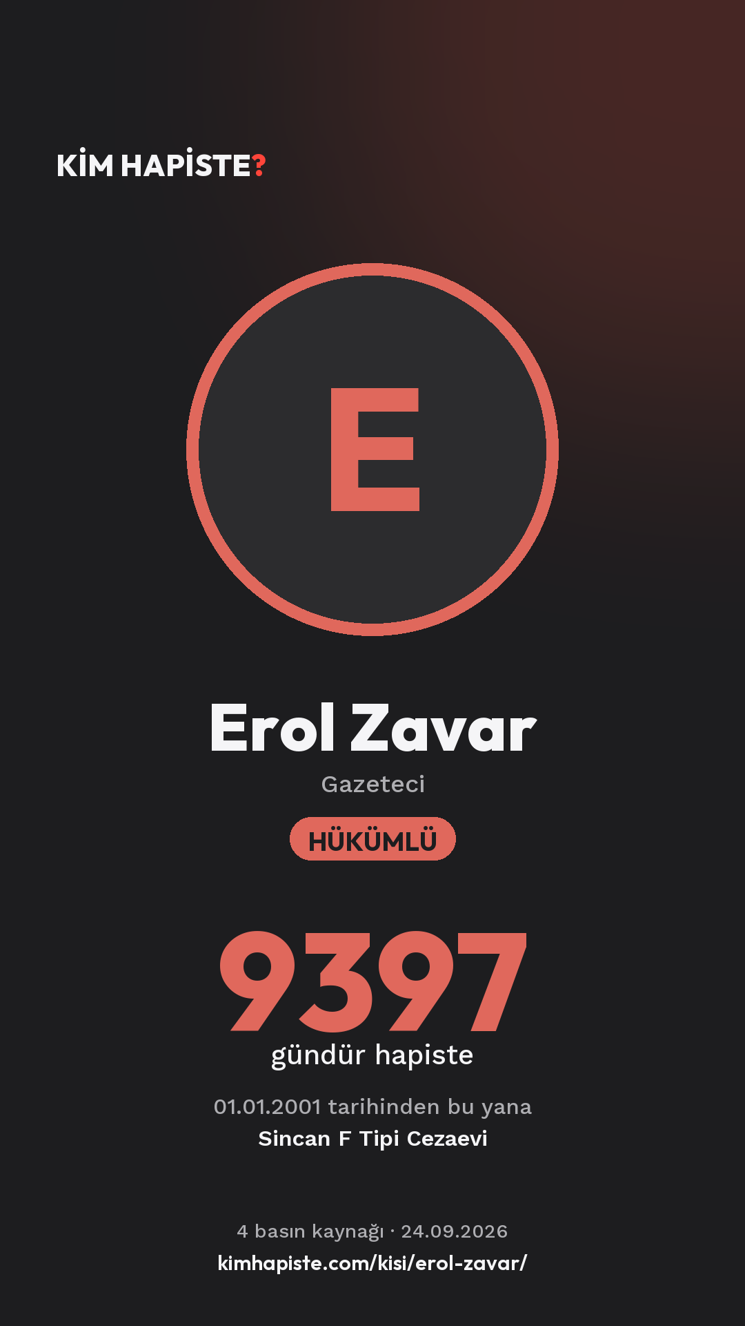 Erol Zavar paylaşım kartı