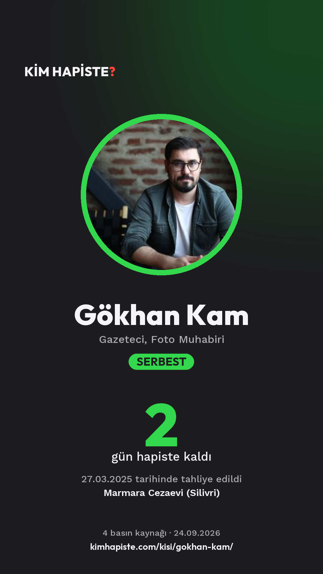 Gökhan Kam paylaşım kartı