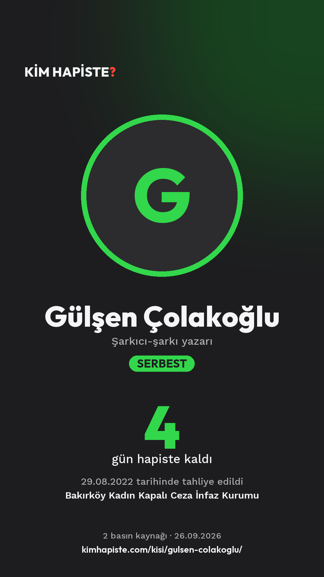 Gülşen Çolakoğlu paylaşım kartı