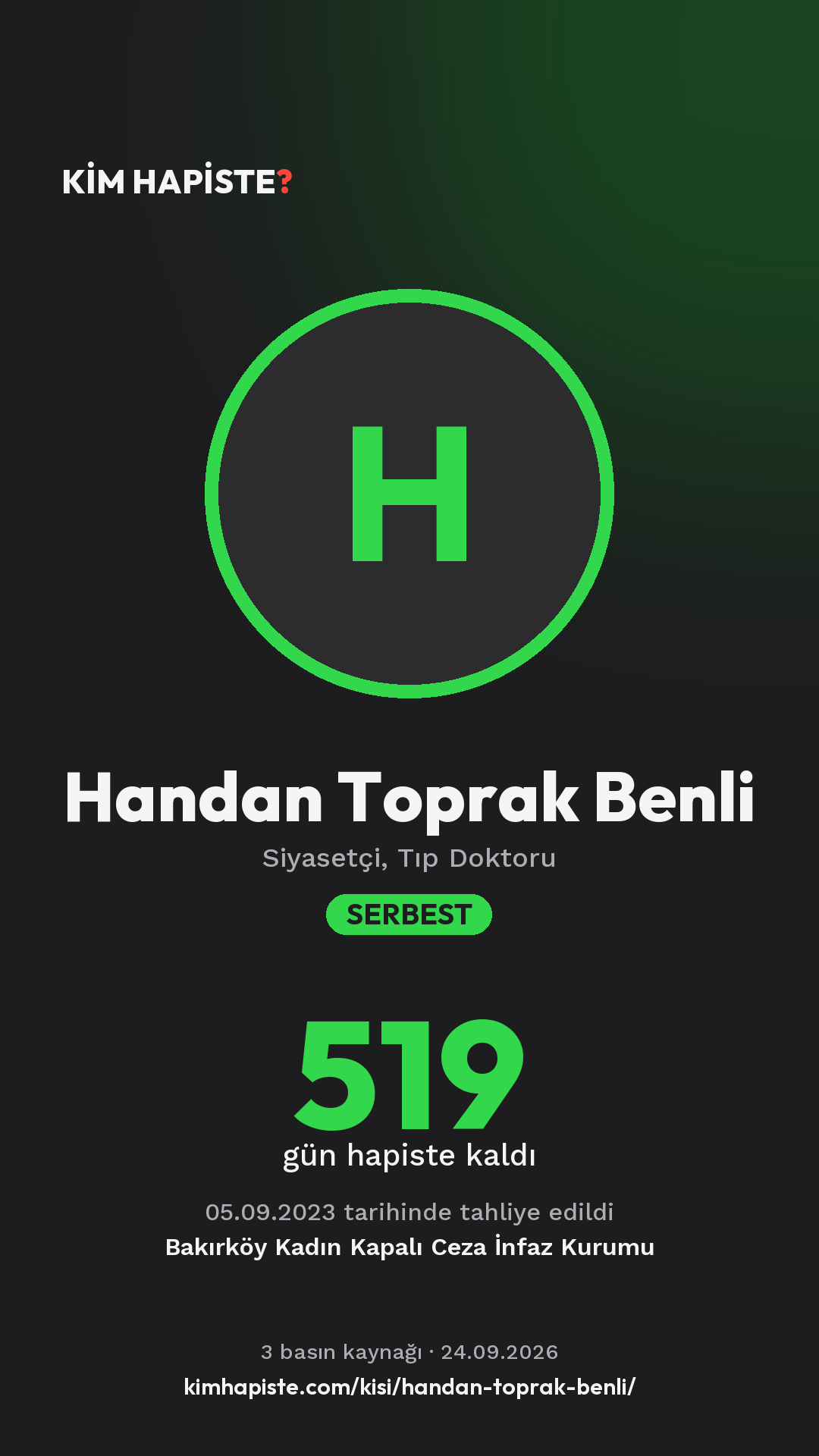 Handan Toprak Benli paylaşım kartı