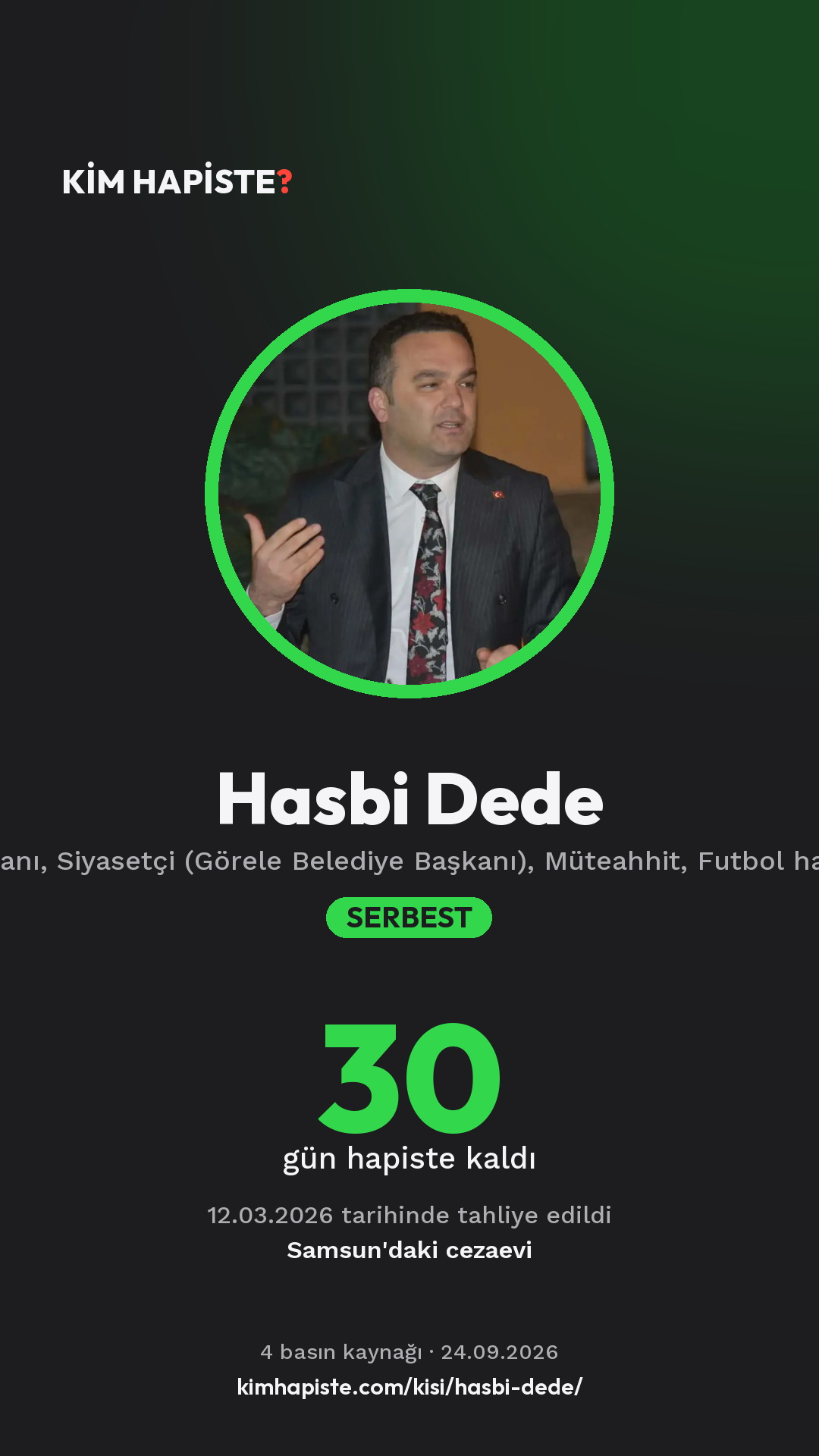 Hasbi Dede paylaşım kartı