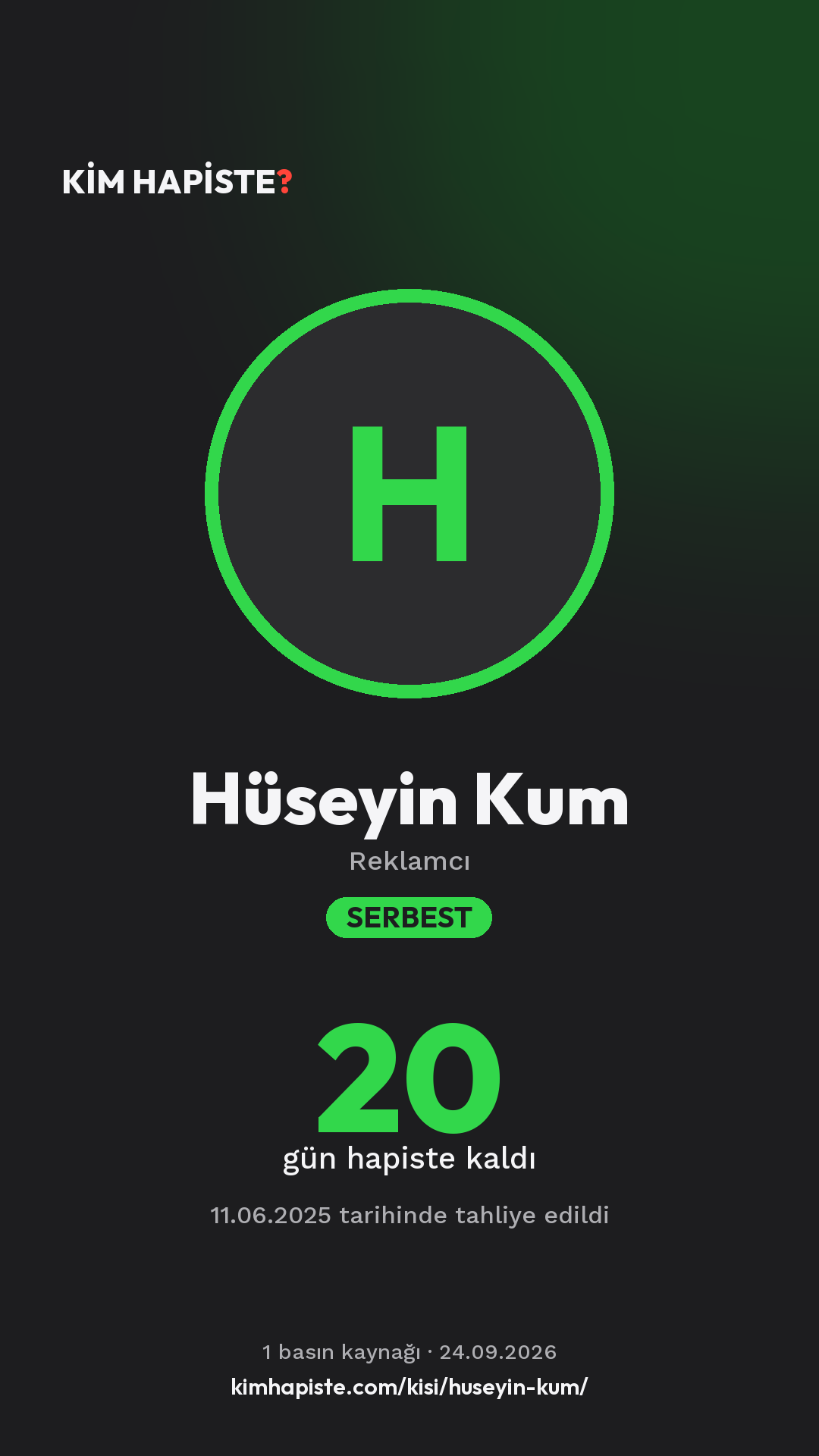 Hüseyin Kum paylaşım kartı