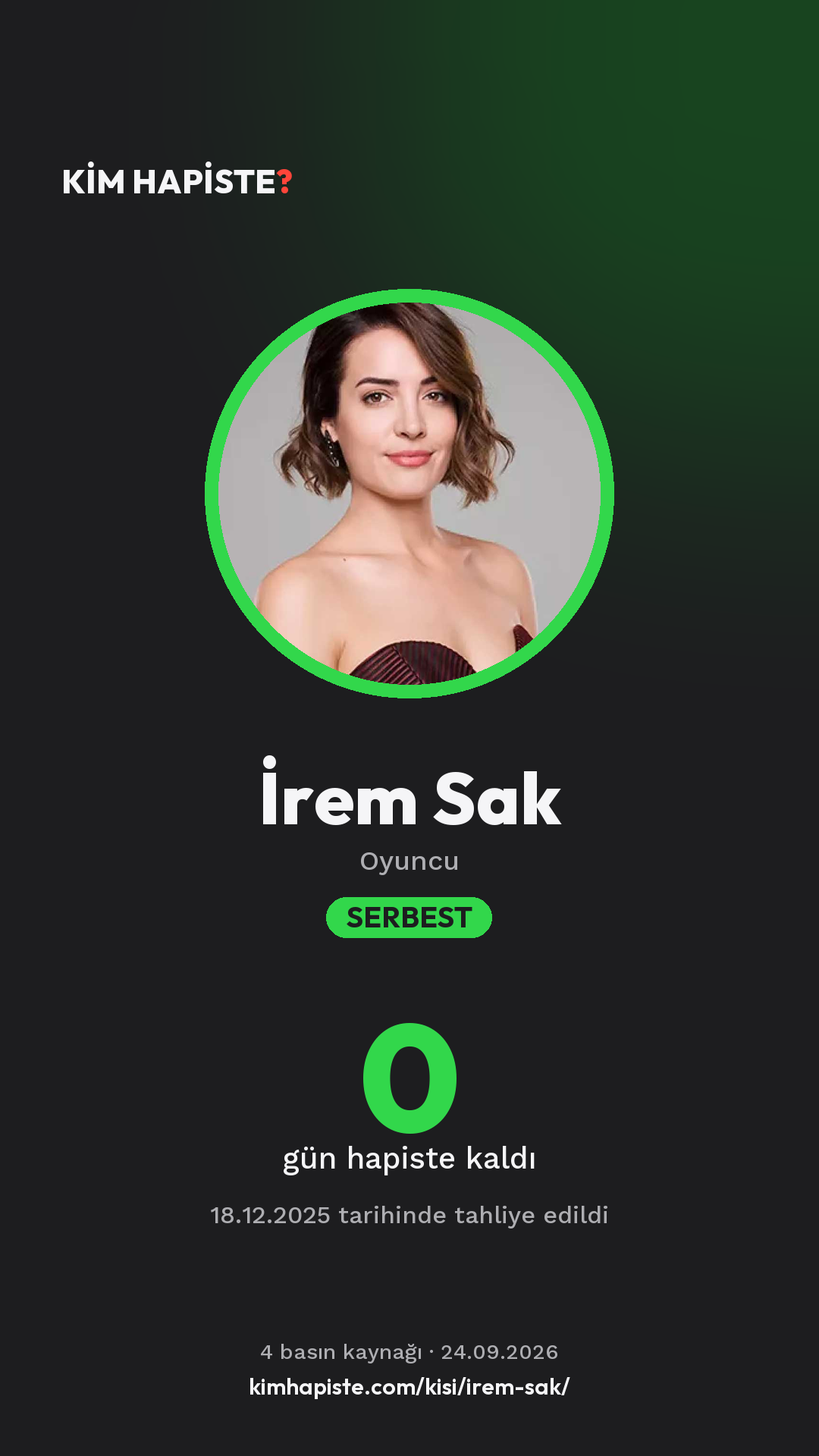 İrem Sak paylaşım kartı