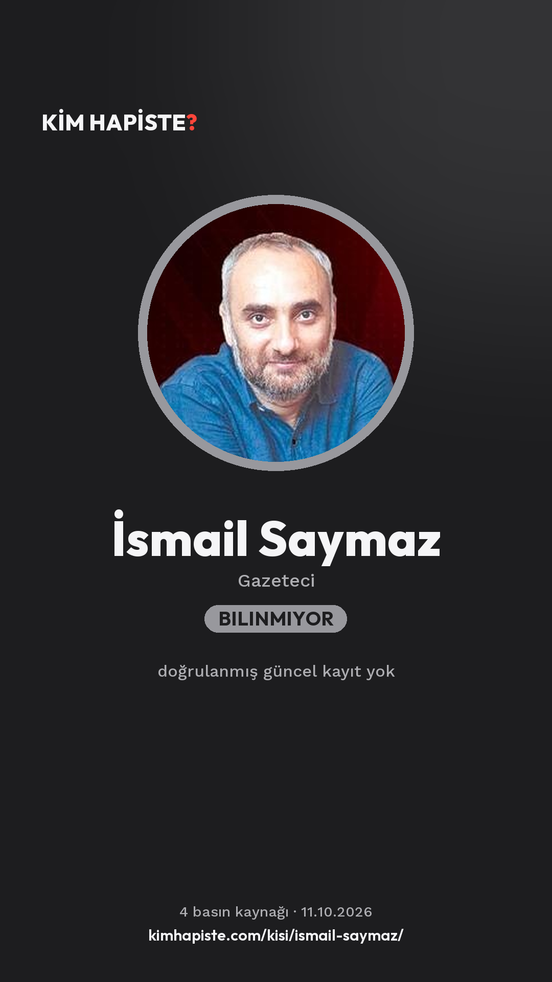 İsmail Saymaz paylaşım kartı