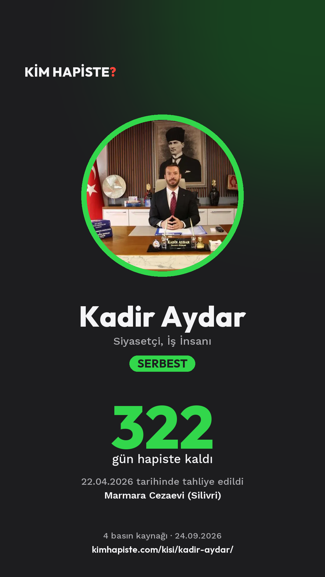 Kadir Aydar paylaşım kartı