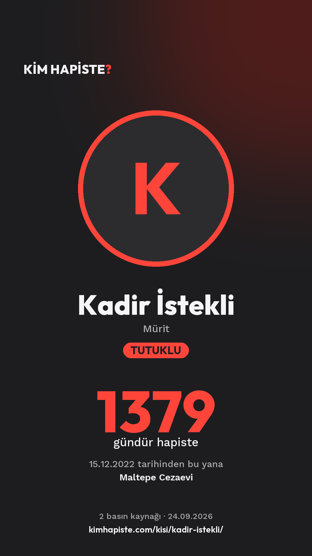 Kadir İstekli paylaşım kartı
