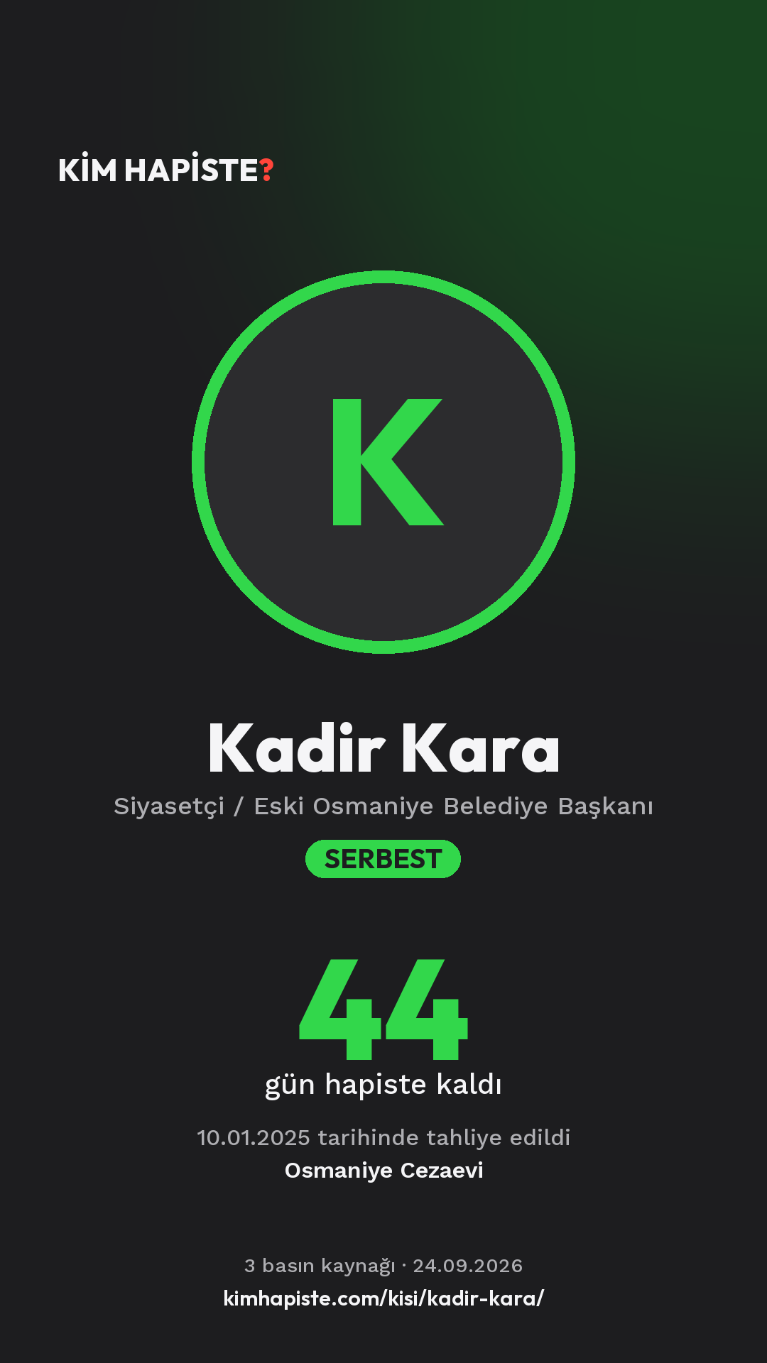 Kadir Kara paylaşım kartı
