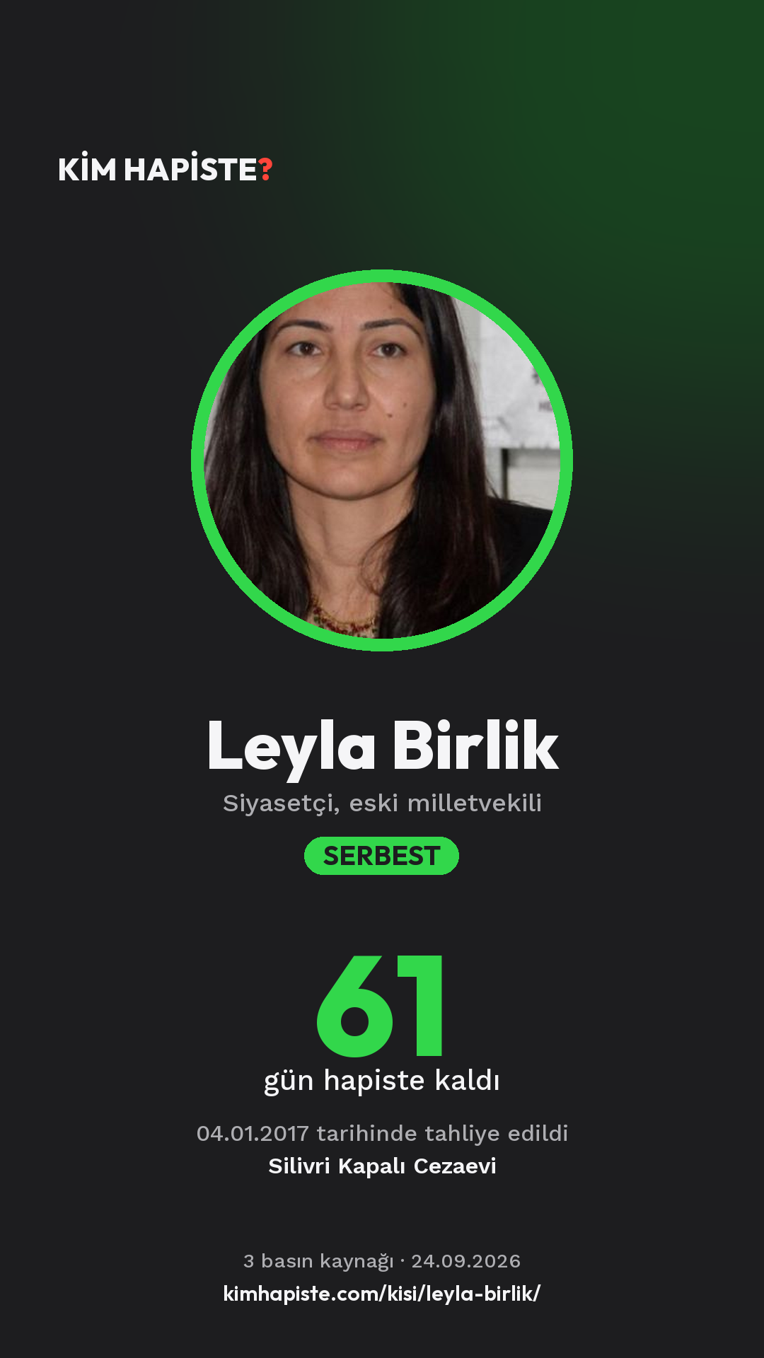 Leyla Birlik paylaşım kartı
