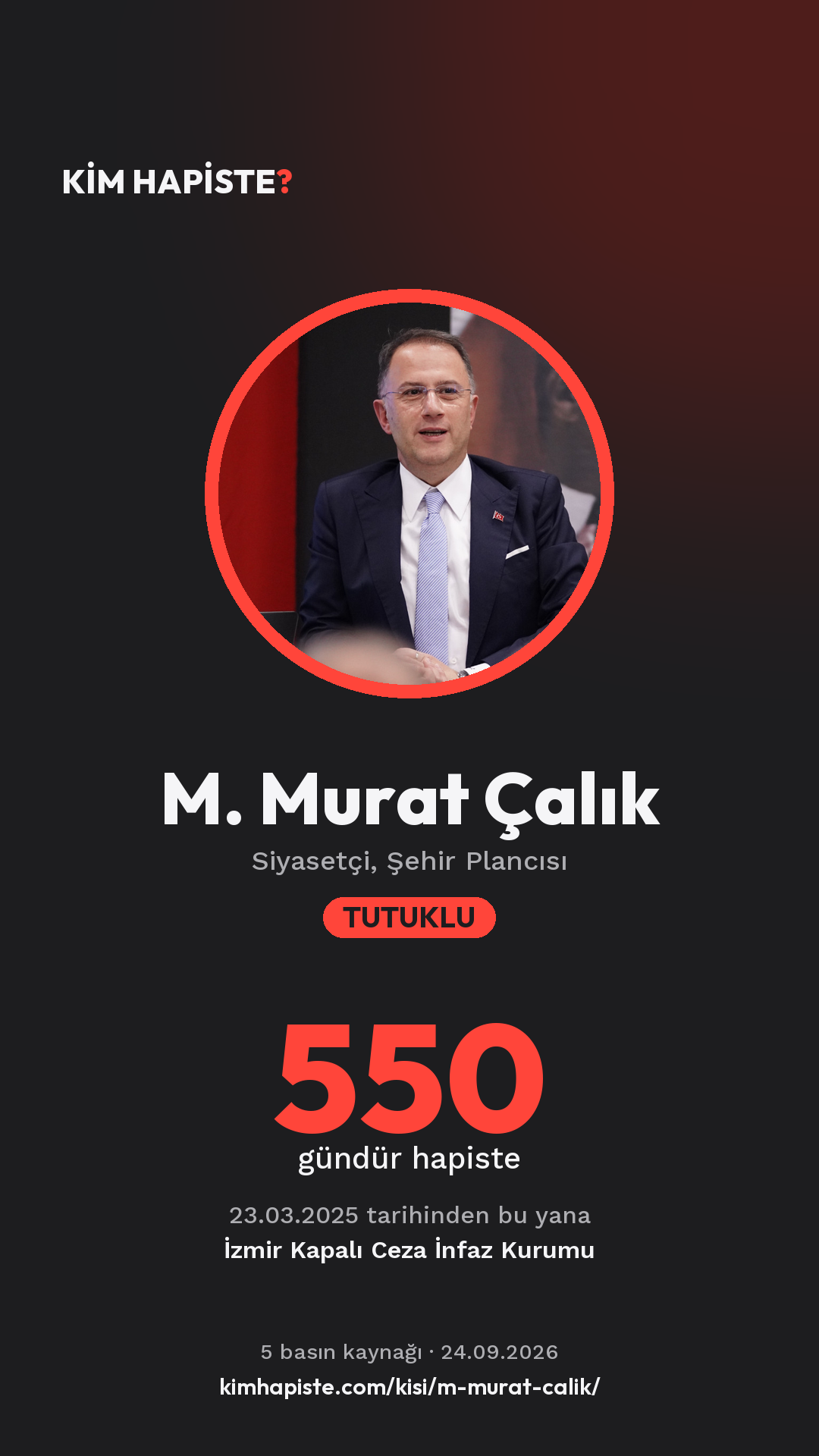 M. Murat Çalık paylaşım kartı