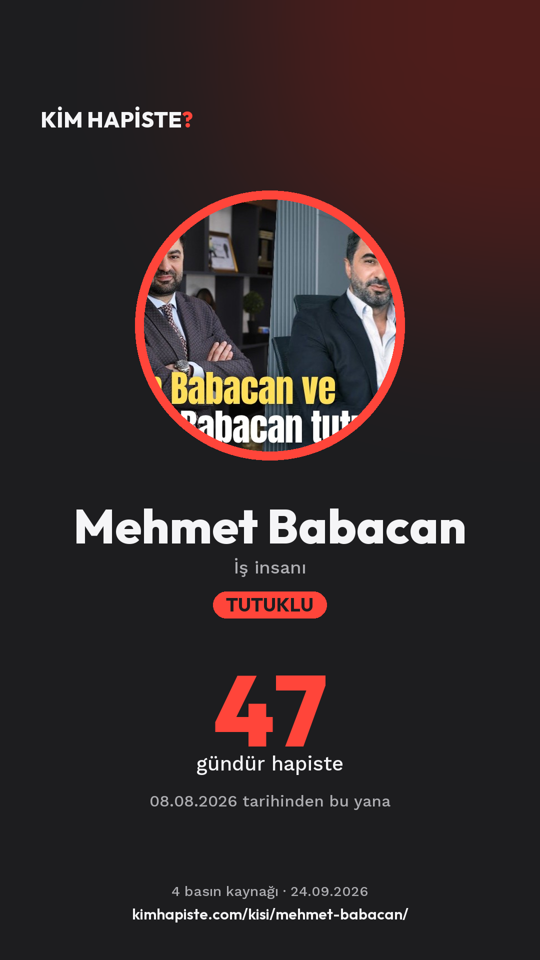 Mehmet Babacan paylaşım kartı