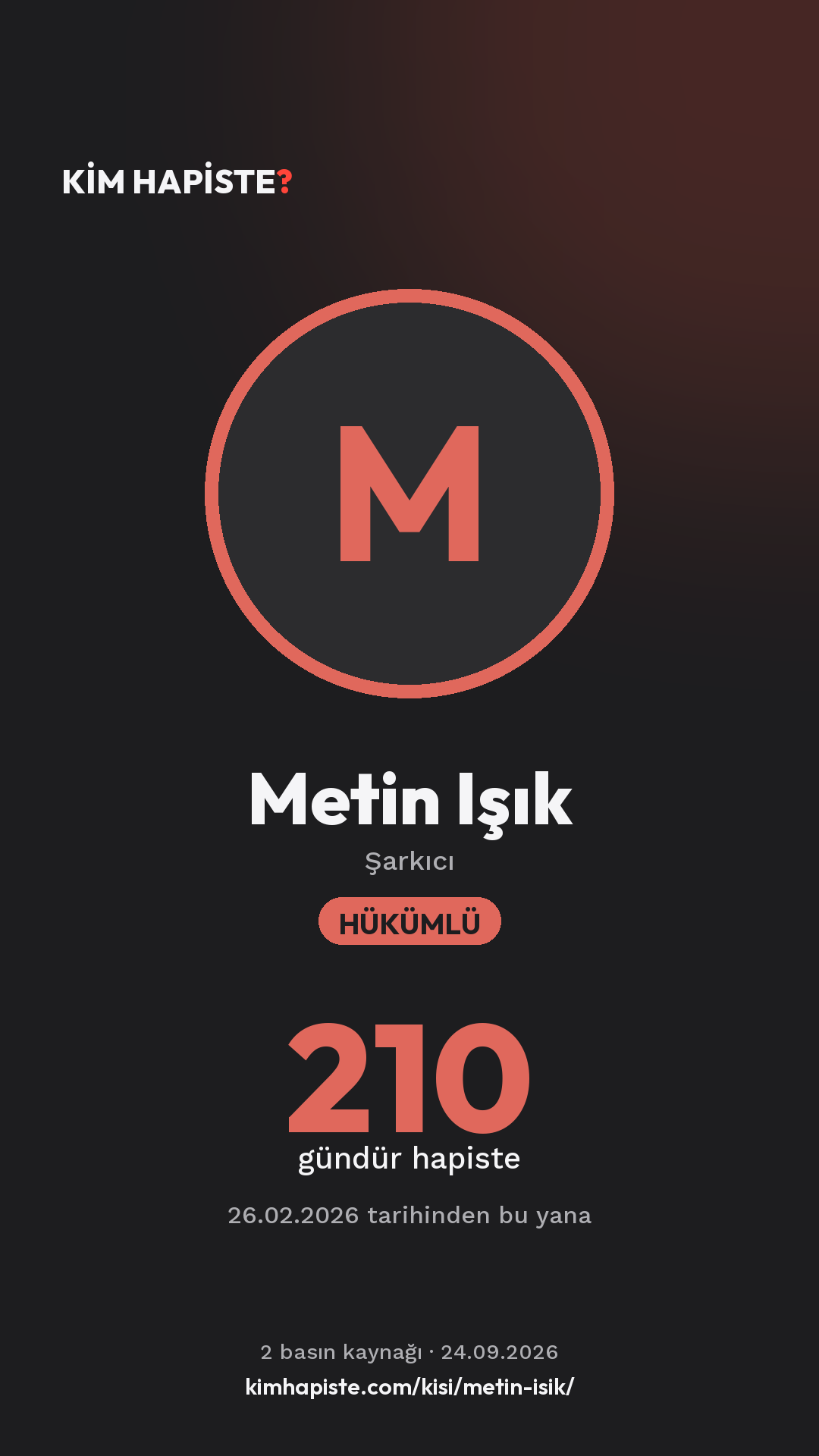 Metin Işık paylaşım kartı