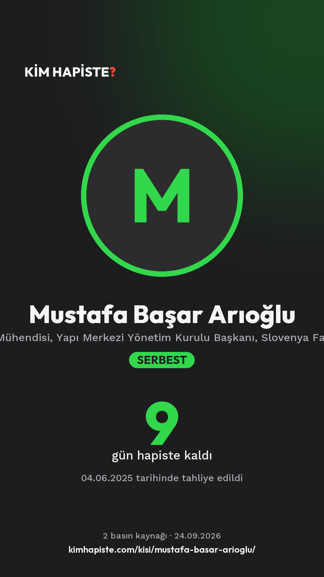 Mustafa Başar Arıoğlu paylaşım kartı