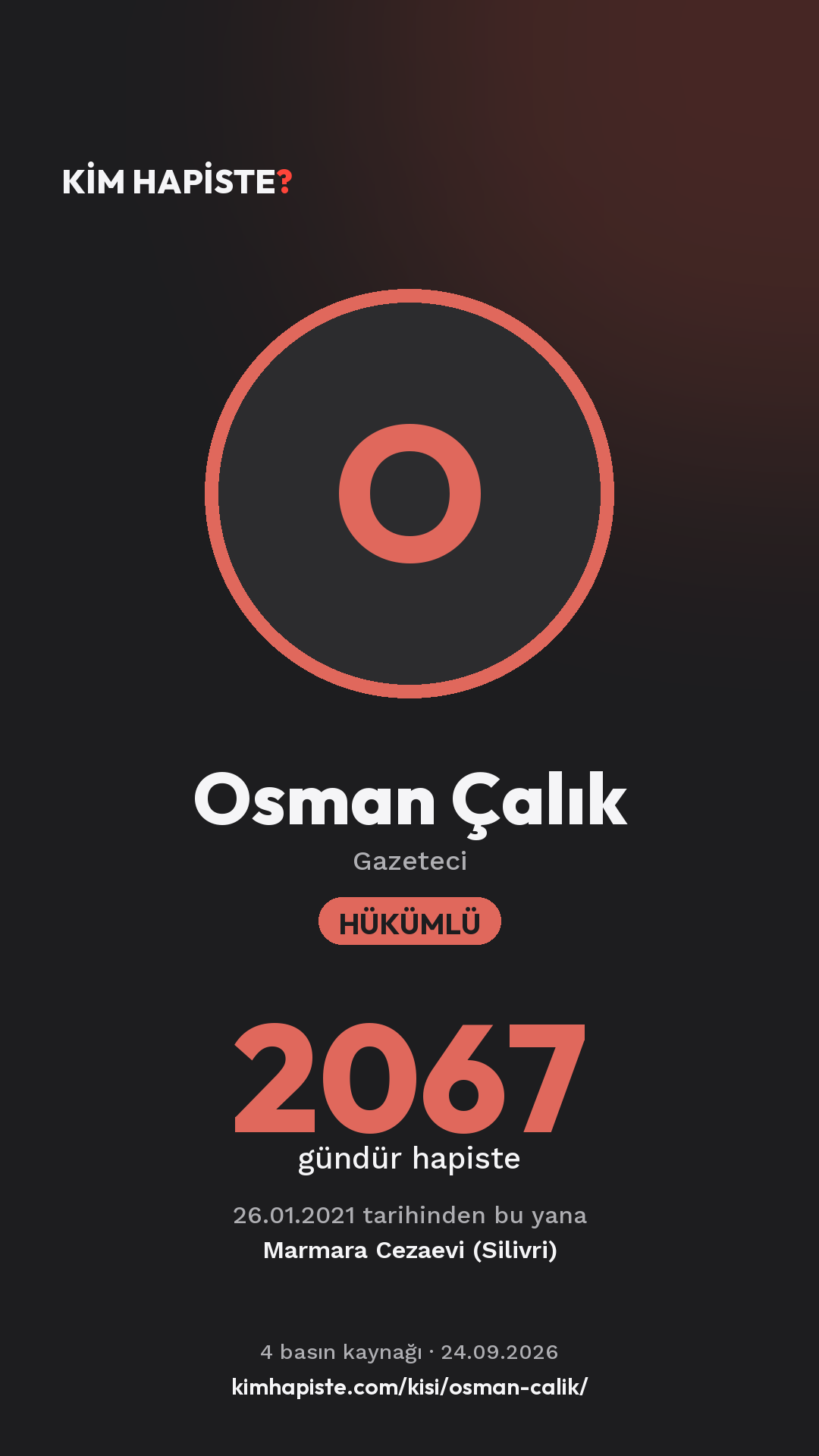Osman Çalık paylaşım kartı