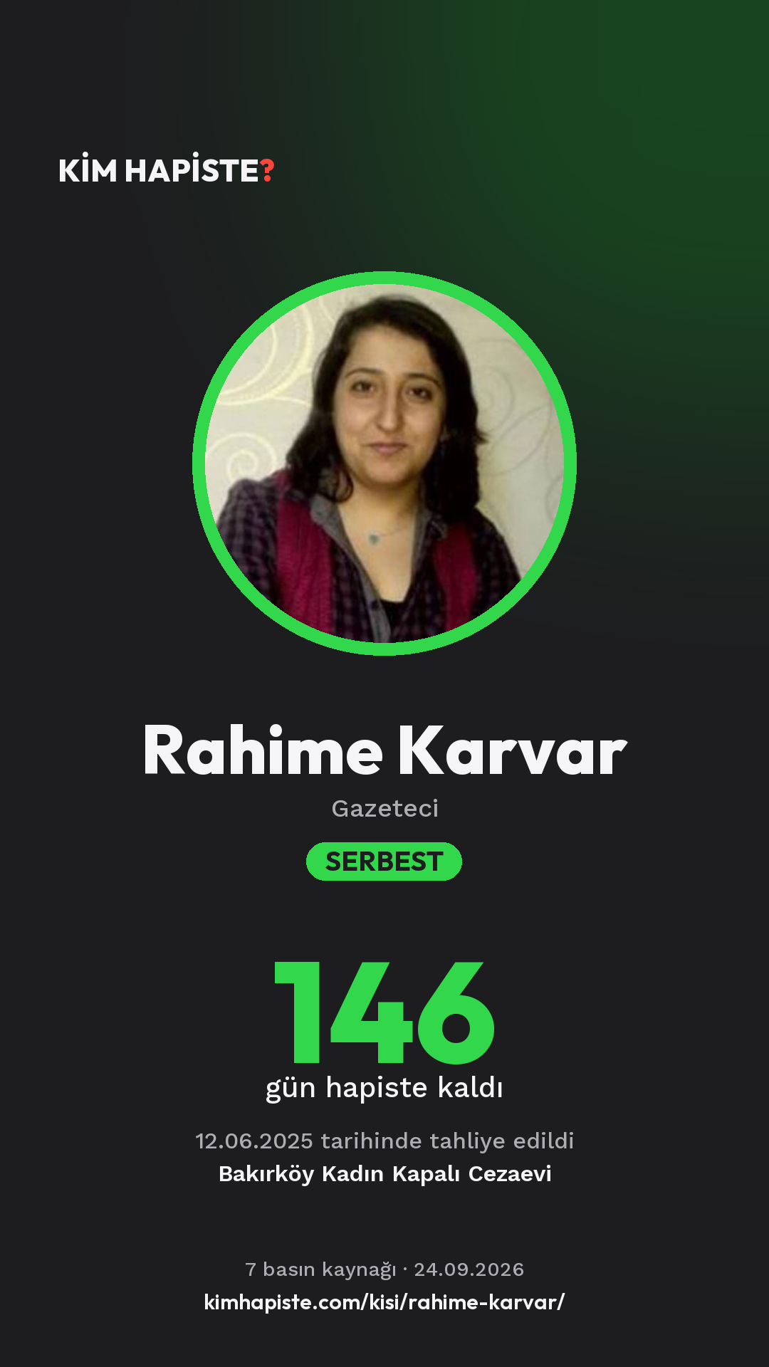 Rahime Karvar paylaşım kartı