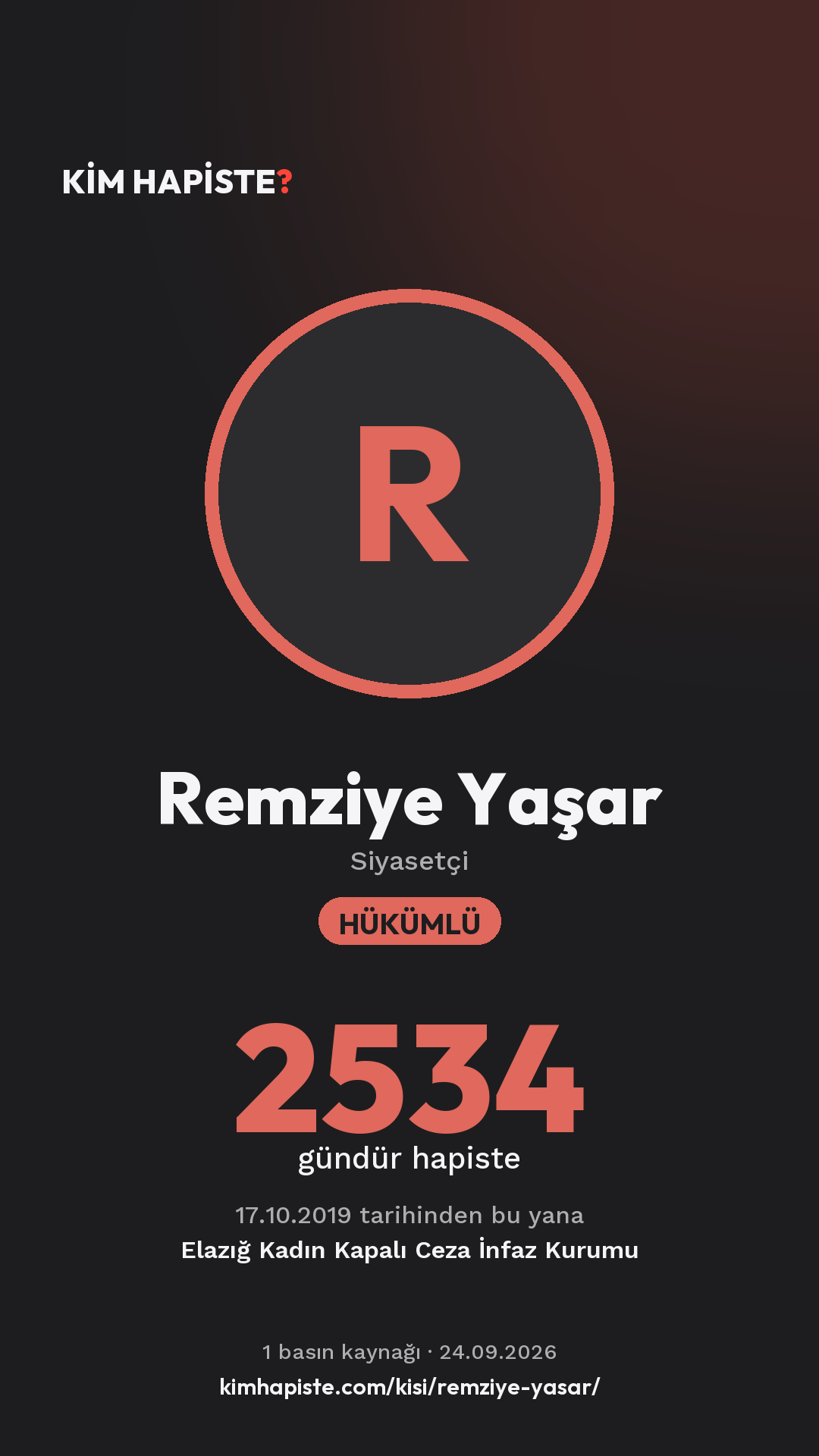 Remziye Yaşar paylaşım kartı