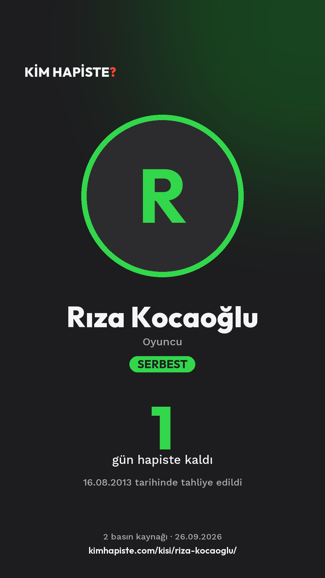 Rıza Kocaoğlu paylaşım kartı