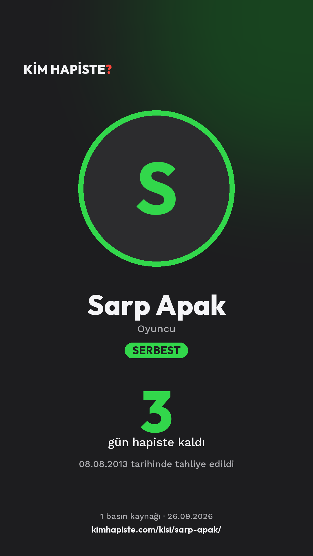 Sarp Apak paylaşım kartı