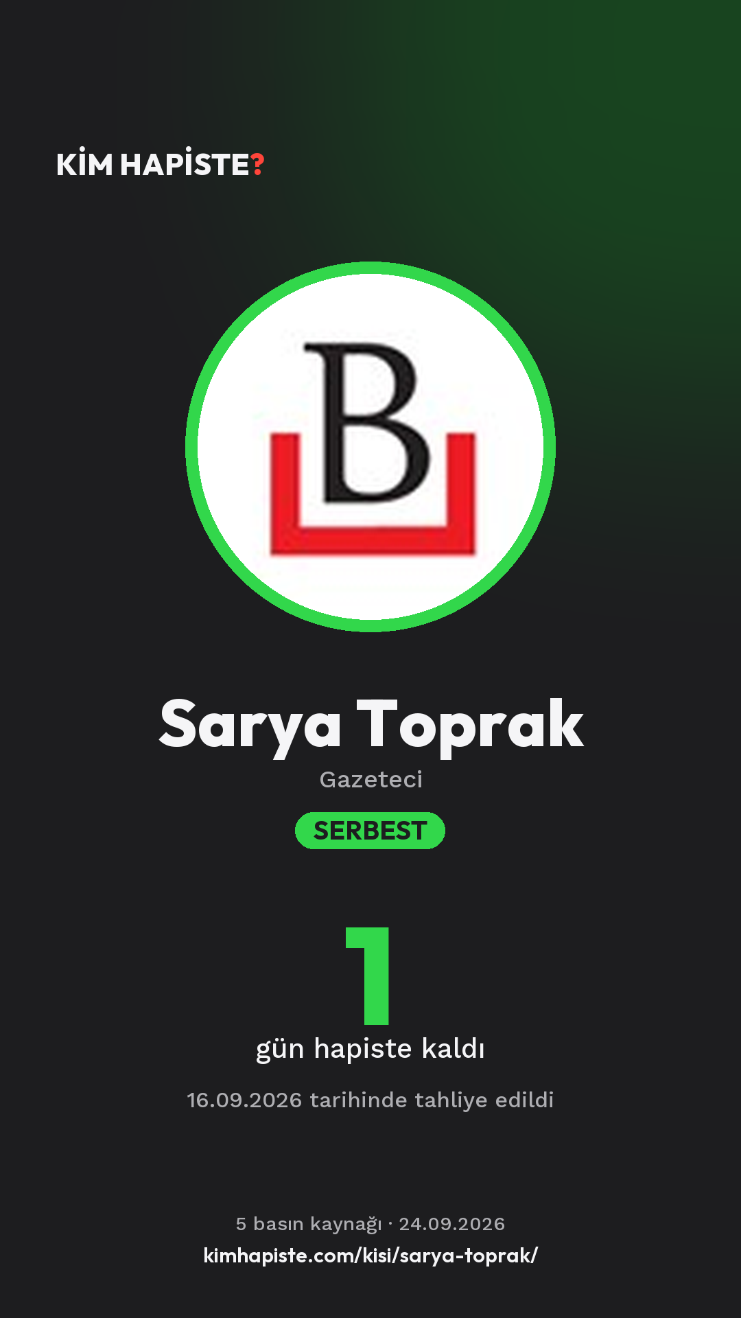 Sarya Toprak paylaşım kartı