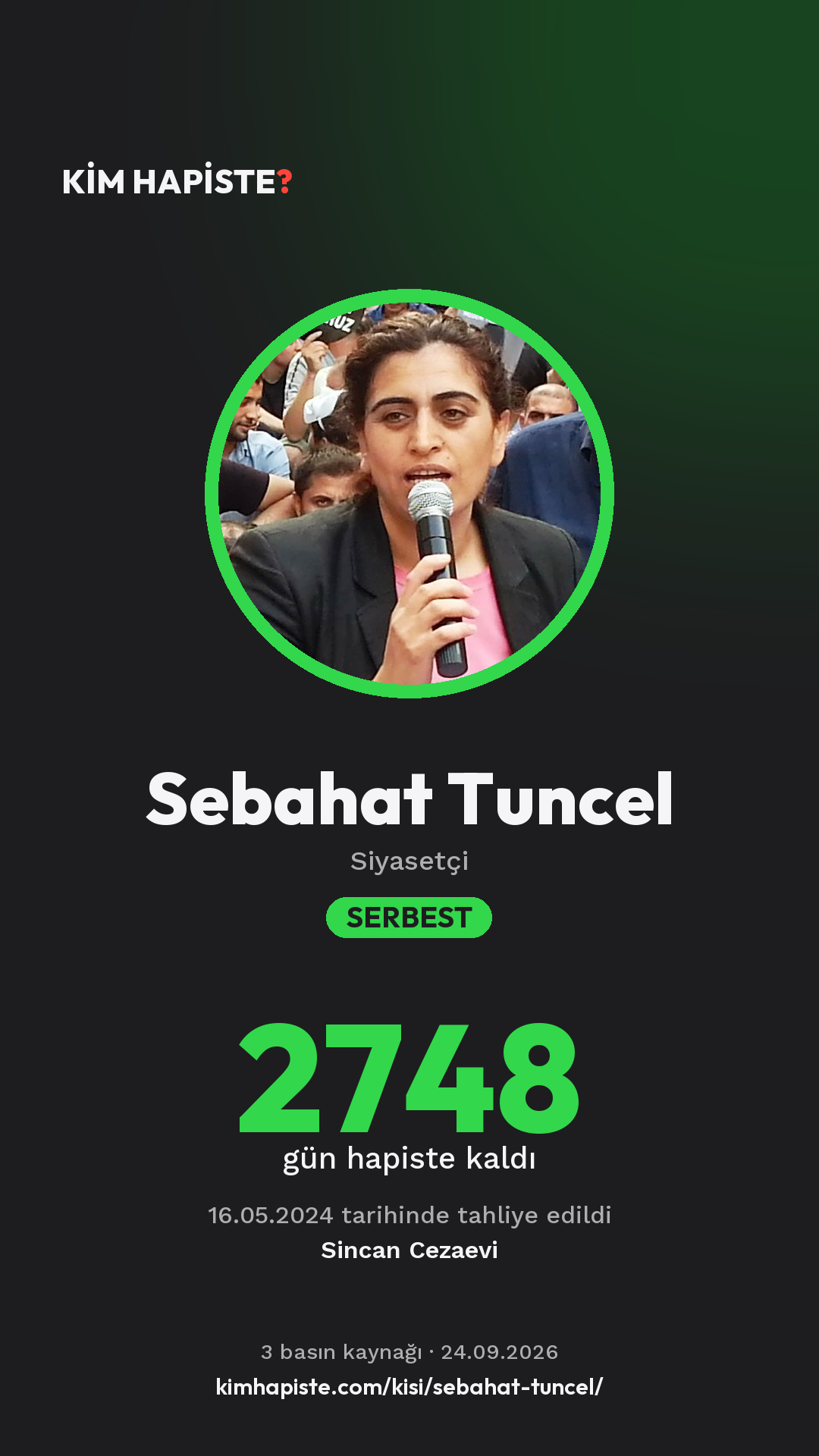 Sebahat Tuncel paylaşım kartı