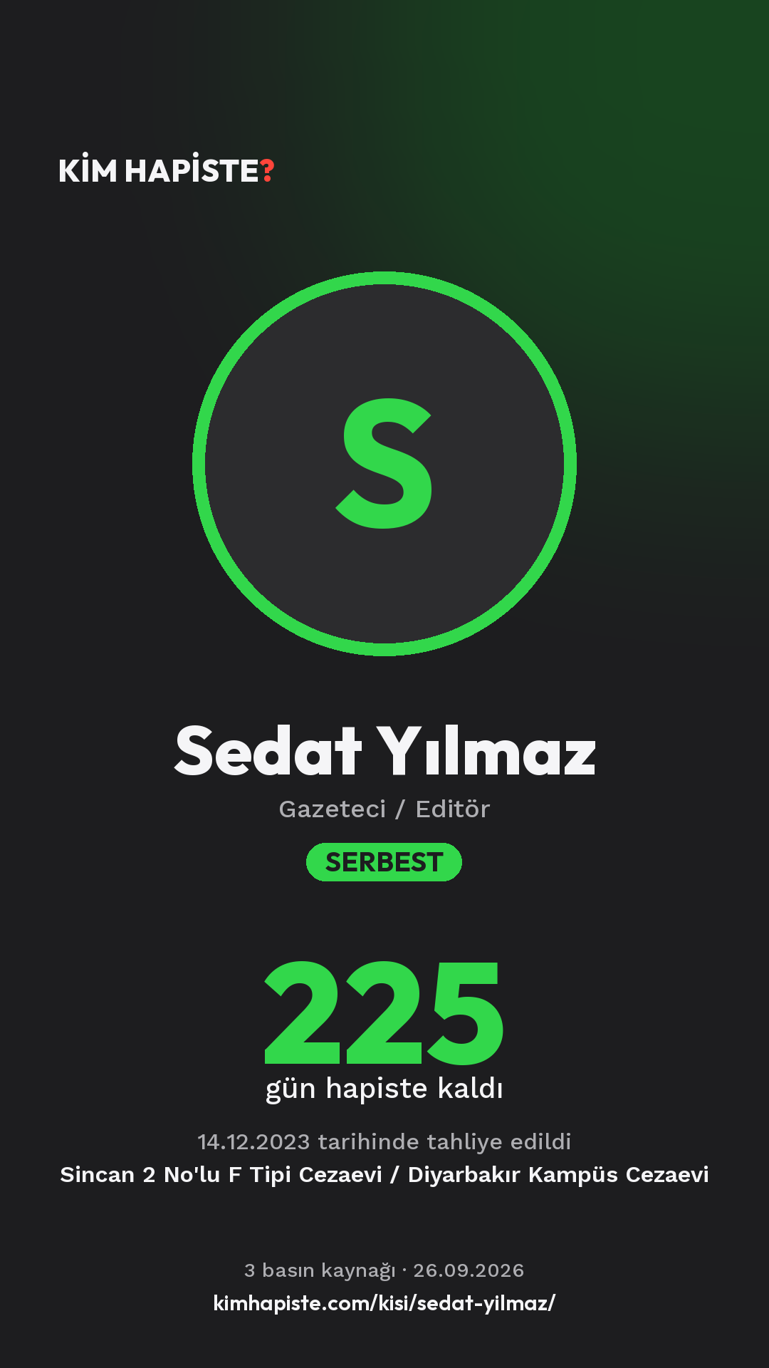 Sedat Yılmaz paylaşım kartı