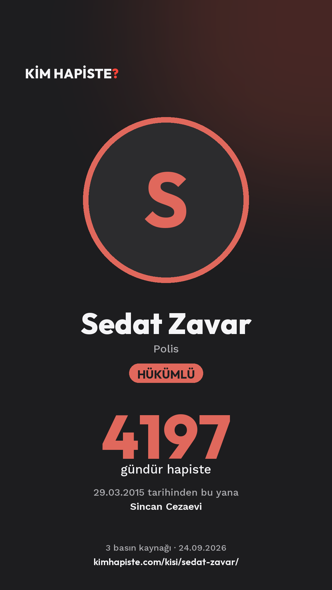 Sedat Zavar paylaşım kartı