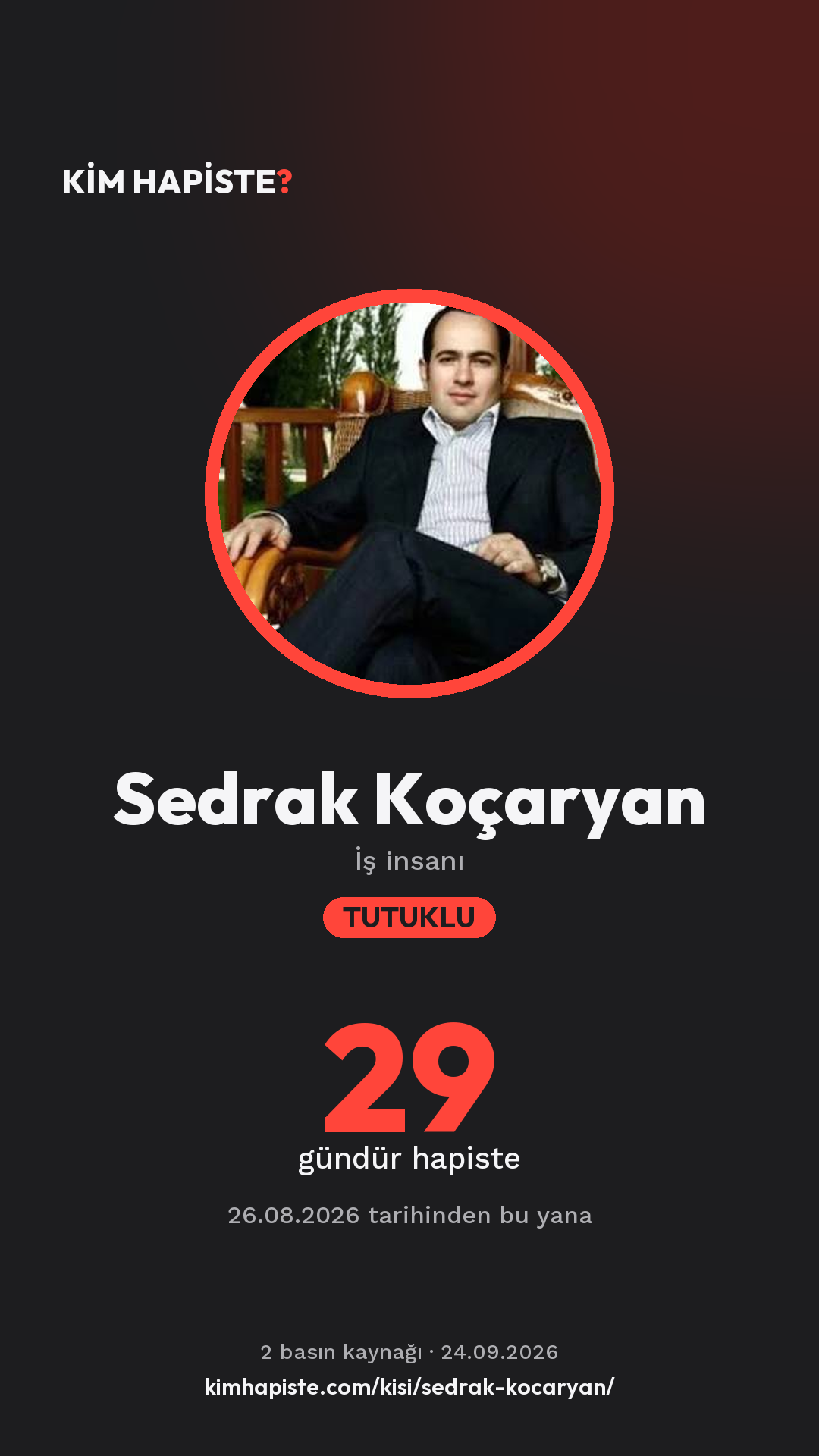 Sedrak Koçaryan paylaşım kartı