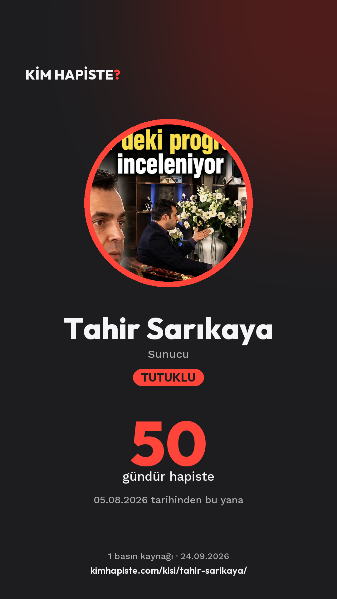 Tahir Sarıkaya paylaşım kartı