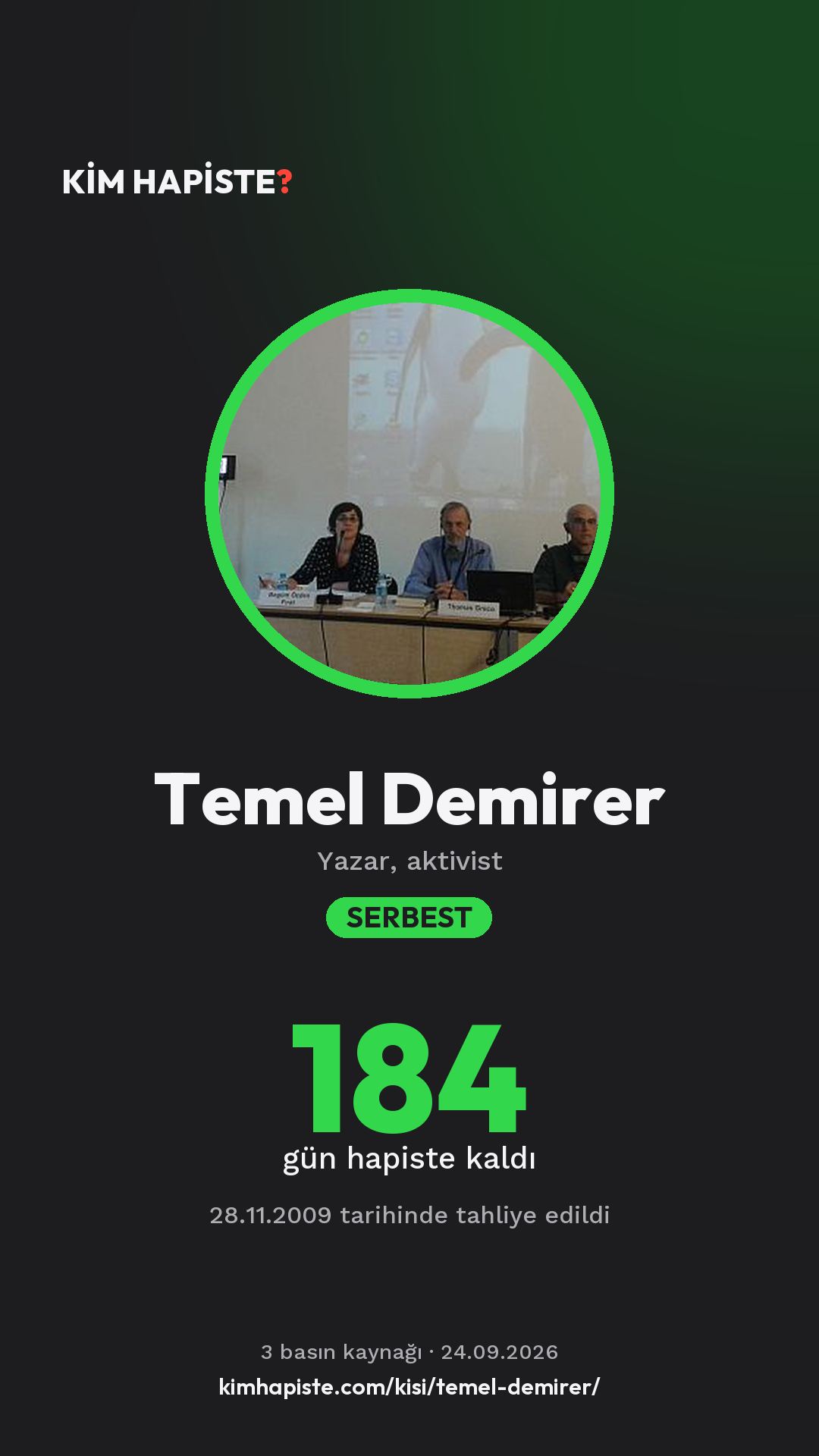 Temel Demirer paylaşım kartı