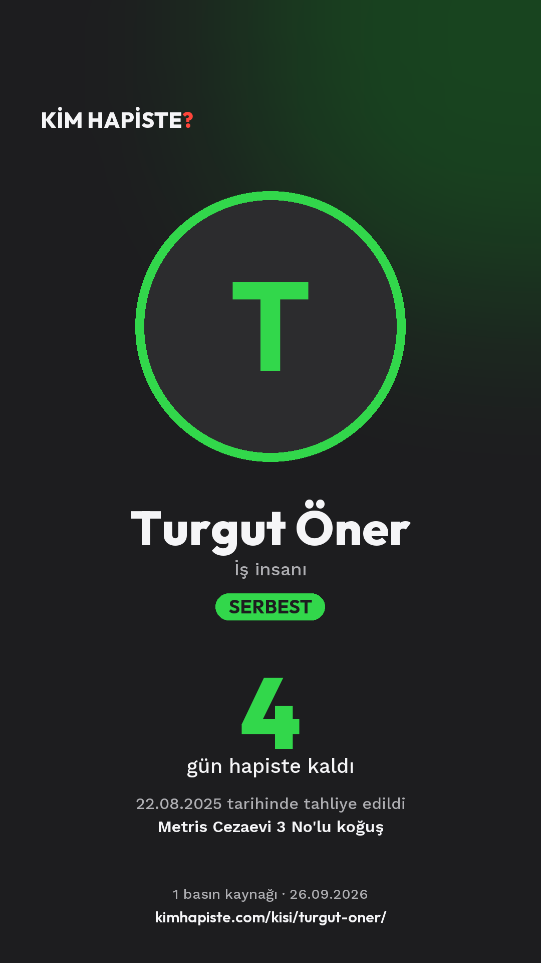 Turgut Öner paylaşım kartı