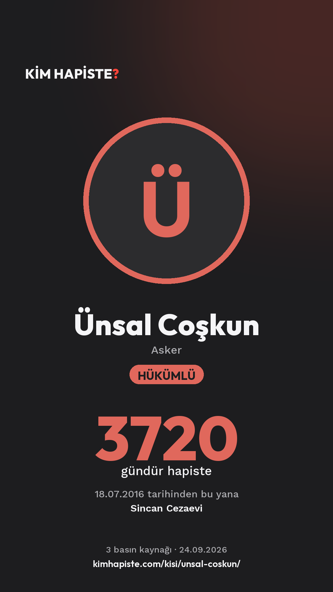 Ünsal Coşkun paylaşım kartı